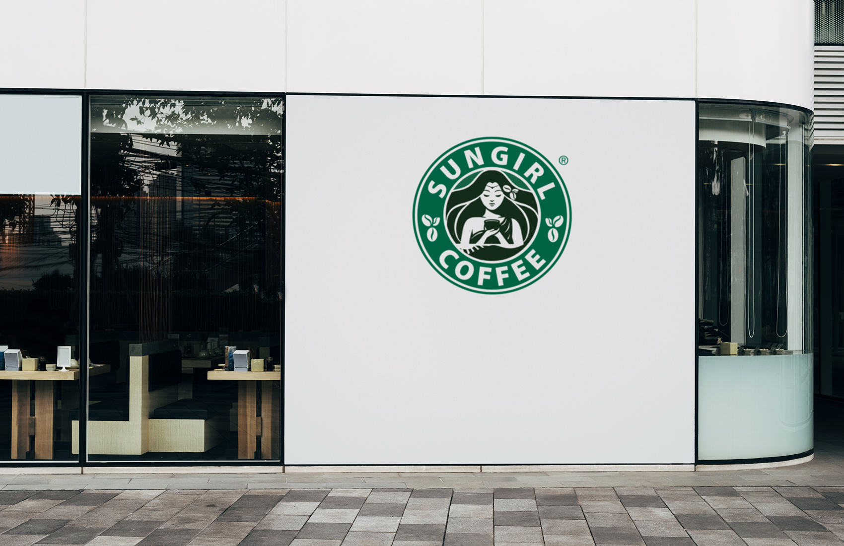 Mockup of a restaurant wall signage